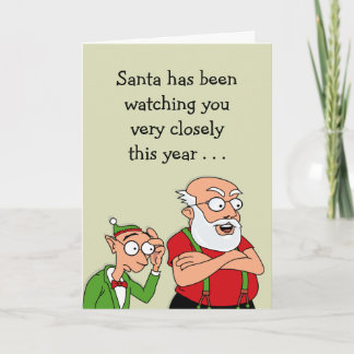 Santa is Watching Holiday Card