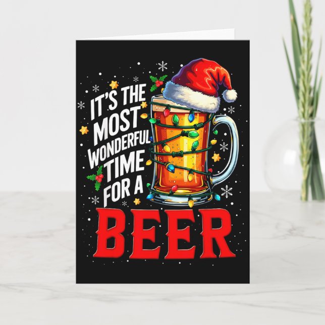 Santa It's The Most Wonderful Time For A Beer Chri Card (Front)