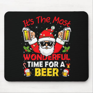Santa It's The Most Wonderful Time For A Beer Funn Mouse Mat