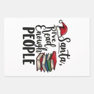 Santa I've Read Enough People Book Christmas Lover Wrapping Paper Sheet