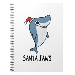 Santa Jaws Cute Santa Claus Christmas Pun Notebook