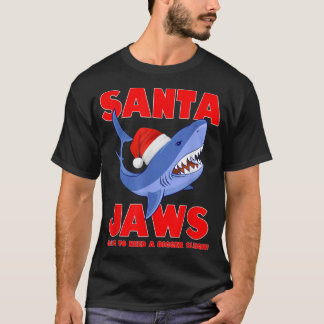 Santa Jaws shark Christmas funny design T-Shirt