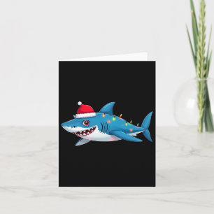 Santa Jaws Shark Christmas Lights Merry Sharkmas X Card