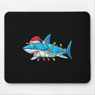 Santa Jaws Shark Christmas Lights Merry Sharkmas X Mouse Mat