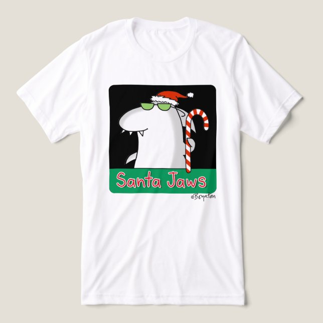 Santa Jaws Tri-Blend Shirt (Design Front)