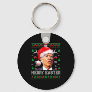 Santa Joe Biden Funny Merry Easter Christmas Ugly Key Ring