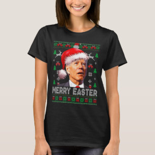 Santa Joe Biden Funny Merry Easter Christmas Ugly T-Shirt