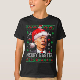 Santa Joe Biden Funny Merry Easter Christmas Ugly T-Shirt