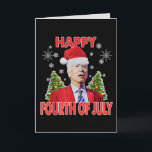Santa Joe Biden Happy 4th of July Funny Christmas Holiday Card<br><div class="desc">Santa Joe Biden Happy 4th of July Ugly Christmas holiday card is cute design for men,  women,  dad,  mum,  kids,  girls,  boys who loves funny Biden santa claus on Xmas,  Birthday,  New Year, </div>