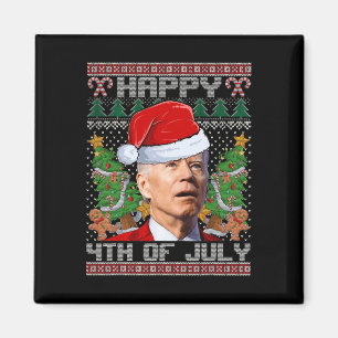Santa Joe Biden Happy 4th Of July Ugly Christmas s Magnet