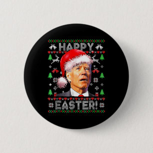 Santa Joe Biden Happy Easter Ugly Christmas 1 6 Cm Round Badge