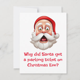 Santa Jokes snow parking zone Holiday Card