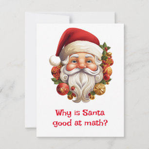 Santa Jokes sum of naughty and nice Holiday Card