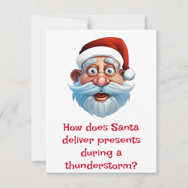 Santa Jokes thunderstorm Holiday Card (Front)