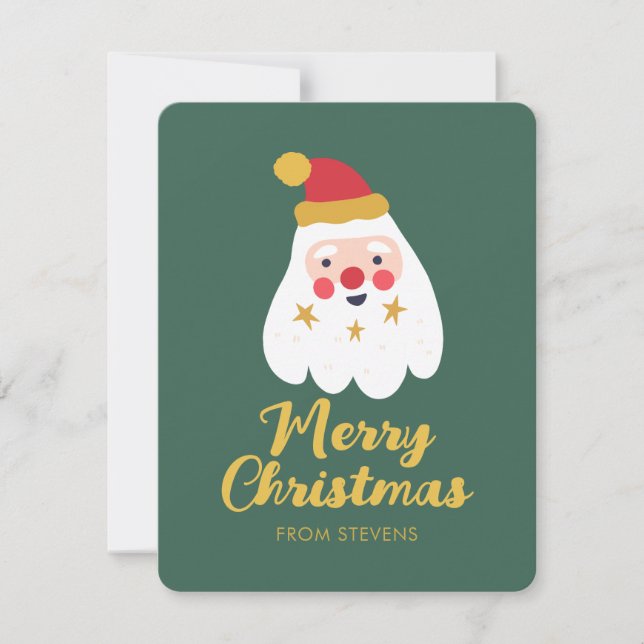 Santa joy Christmas Greeting From  Holiday Card (Front)