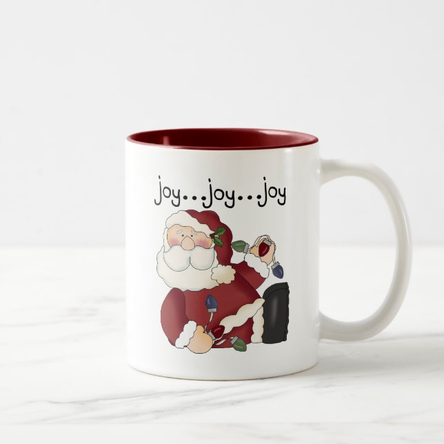 Santa Joy T-shirts and gifts Two-Tone Coffee Mug (Right)