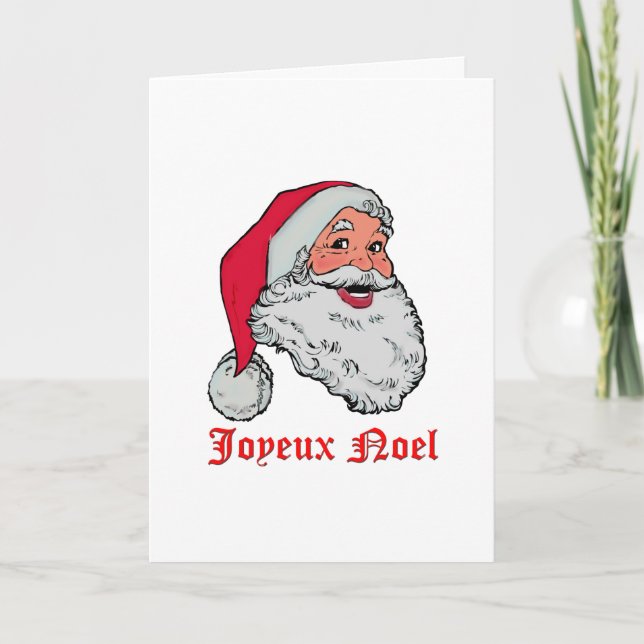 Santa Joyeux Noel Holiday Card (Front)