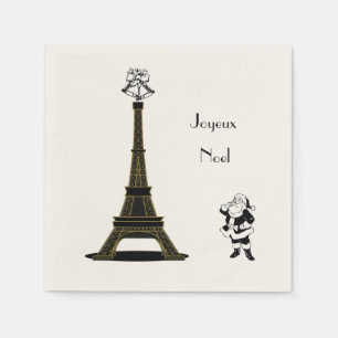 Santa Joyeux Noel Paris French Christmas  Napkin