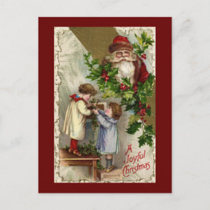 Santa Joyful Christmas Holiday Postcard