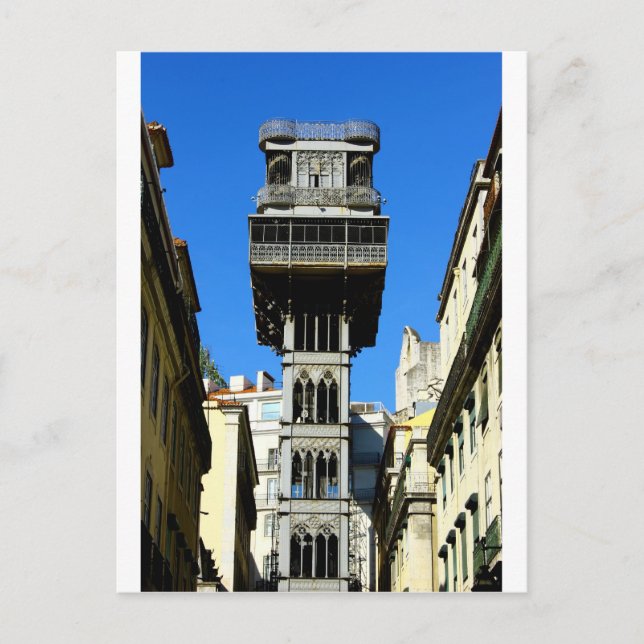 Santa Justa Lift, Lisbon, Portugal Postcard (Front)