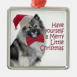 Santa Keeshond Christmas Ornament
