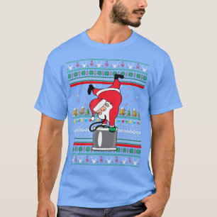 Santa Keg Stand Drinking Team Ugly Christmas Sweat T-Shirt