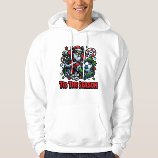 Santa Kicking Soccer Ball Christmas Holiday  Hoodie