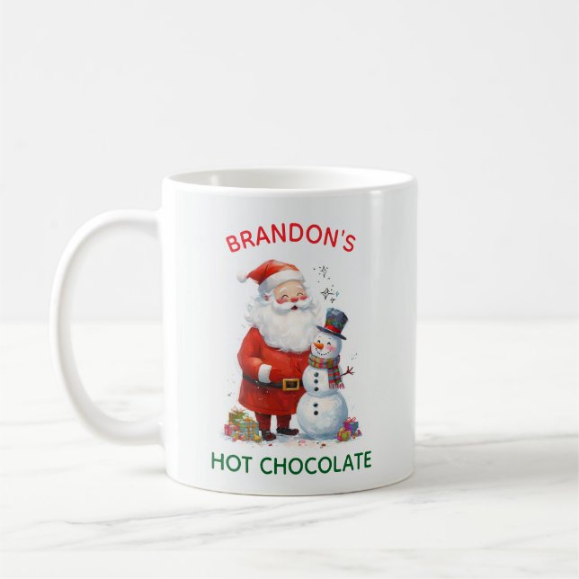 Santa Kids Children Festive Christmas Cute Snowman Coffee Mug (Left)