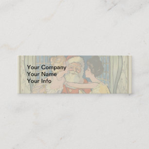 Santa Kissing Vintage Christmas Card