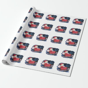 Santa Kitten in Sleigh Wrapping Paper – Adorable