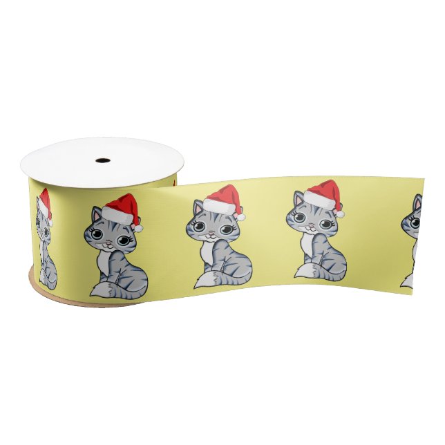 Santa Kitten Satin Ribbon (Spool)