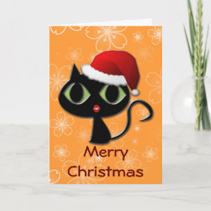 Santa kitty holiday card