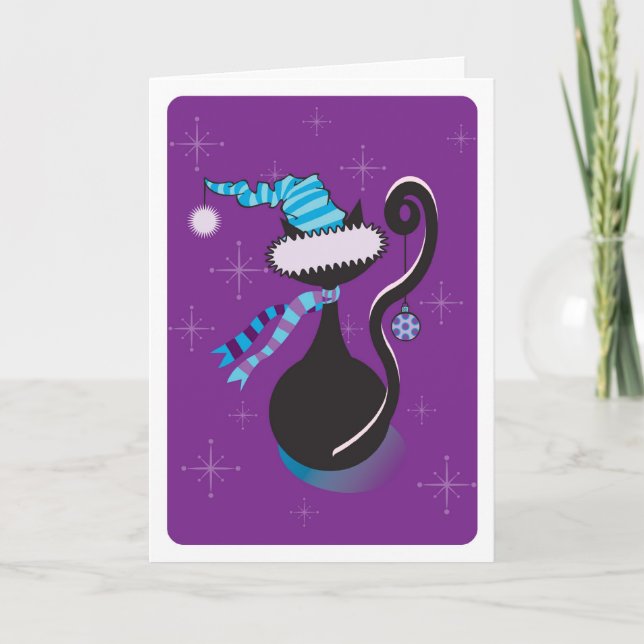 Santa Kitty Purple Card (Front)
