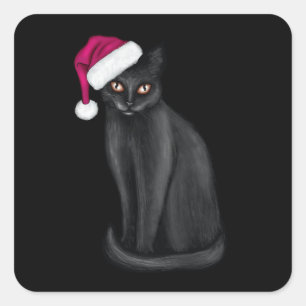 Santa Kitty  Square Sticker