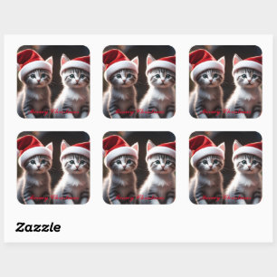 Santa Kitty Stickers