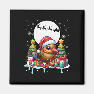 Santa Kiwi Bird Snowman Xmas Lights Colourful Cost Magnet