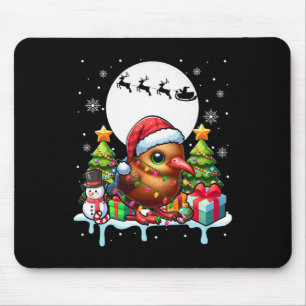 Santa Kiwi Bird Snowman Xmas Lights Colourful Cost Mouse Mat