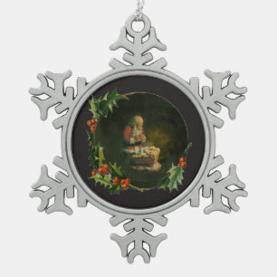 Santa Kneeling at the Manger ornament