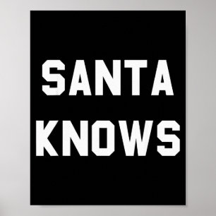 Santa Knows Funny Christmas Poster