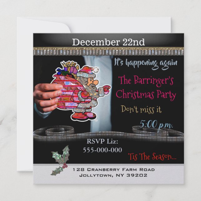 Santa Knows Holiday Christmas Party Invitation (Front)