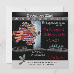 Santa Knows Holiday Christmas Party Invitation