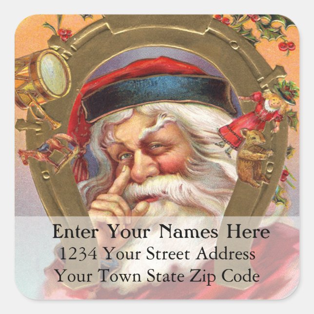Santa Knows Vintage Christmas Address Label (Front)
