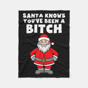 Santa Knows You've Been A Rude Christmas Fleece Blanket