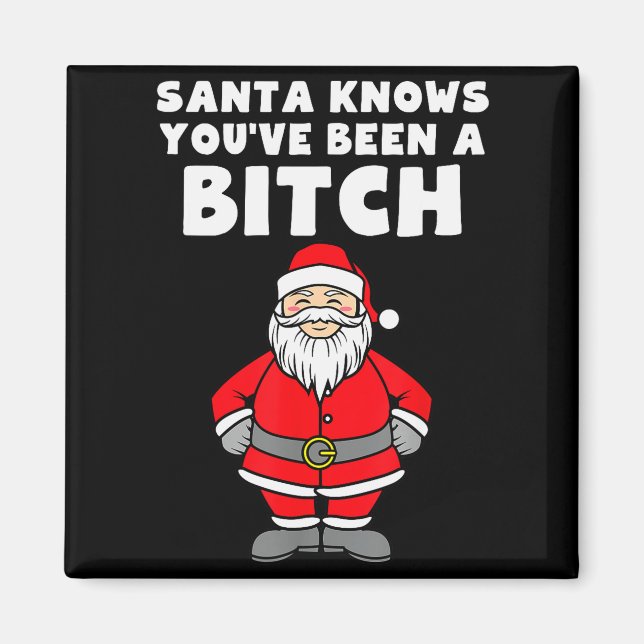 Santa Knows You've Been A Rude Christmas  Magnet (Front)