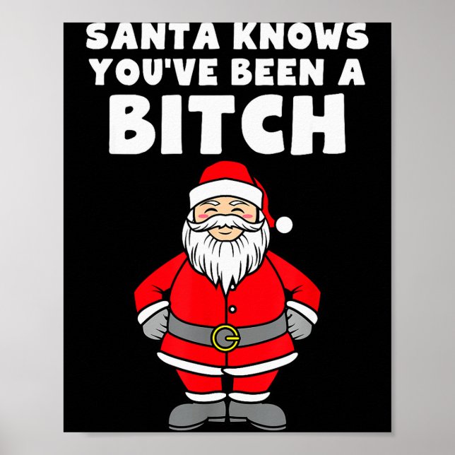 Santa Knows You've Been A Rude Christmas  Poster (Front)