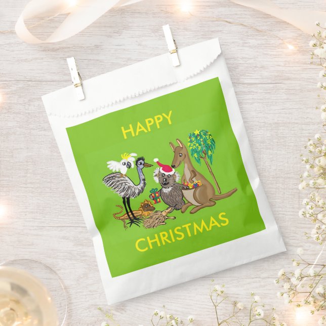 Santa koala Australian Christmas Favour Bag (Clipped)