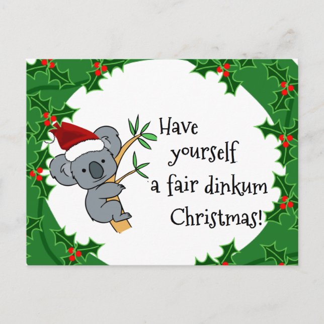 Santa Koala - Fair Dinkum Holiday Postcard (Front)