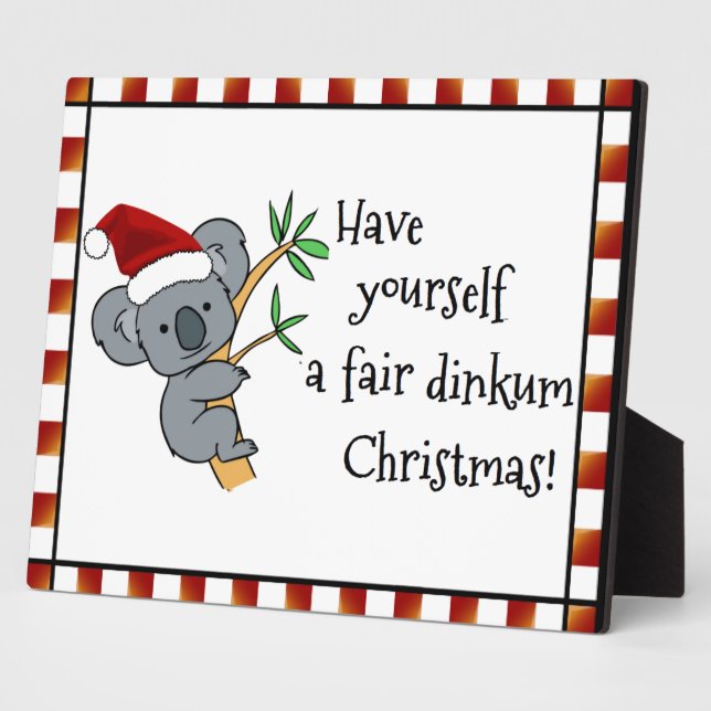 Santa Koala - Fair Dinkum Plaque (Side)