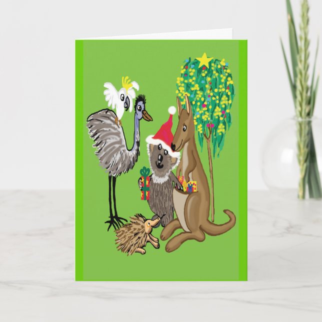 Santa koala holiday card (Front)