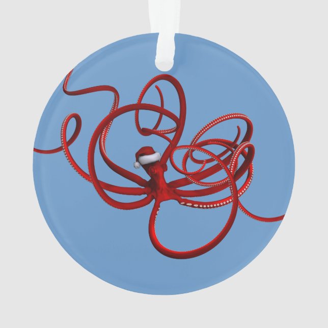 Santa Kraken Ornament (Back)